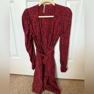 Free People Red Floral Mini Dress